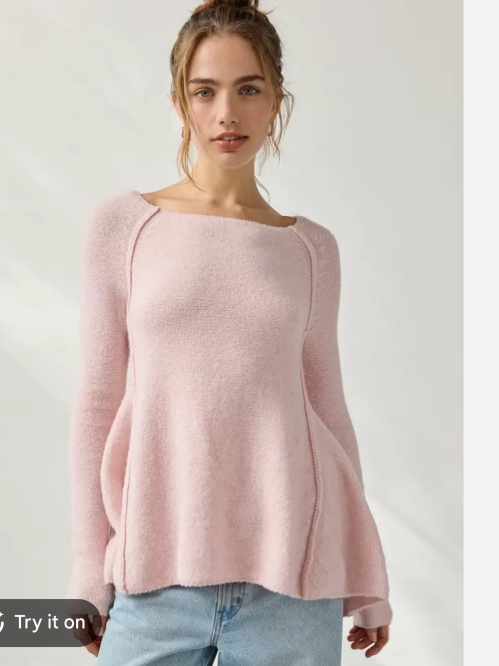 BDG Tunic Sweater in Light Pink